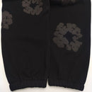 Tears Cotton Wreath Black Monochrome Denim Pants 