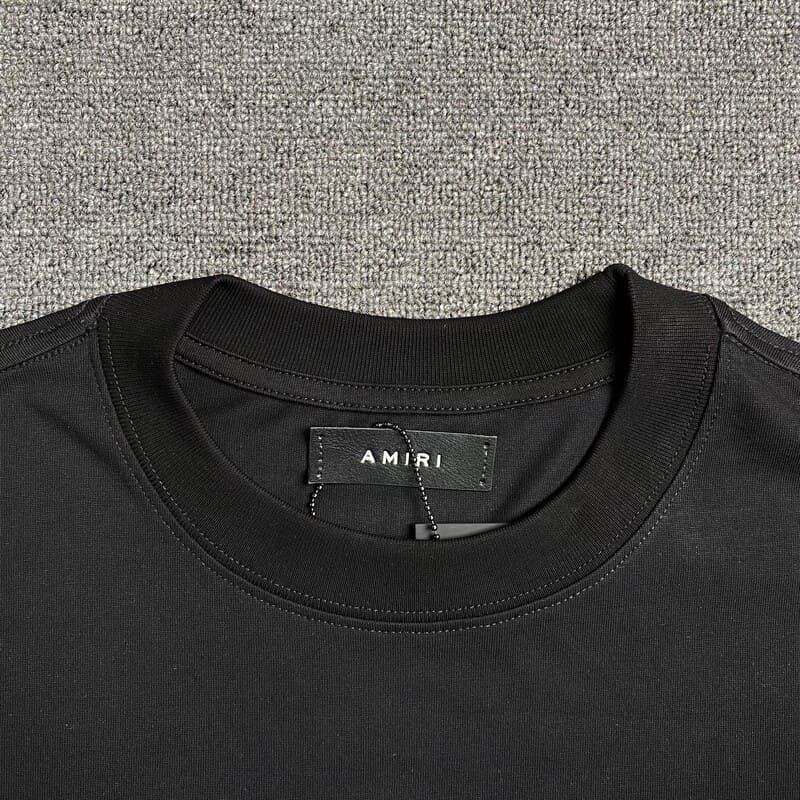 Camiseta Amiri Bar Logo Preto/Azul