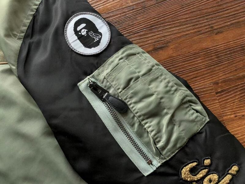 BAPE x OVO Loose Fit MA-1 Olive Drab Jacket 