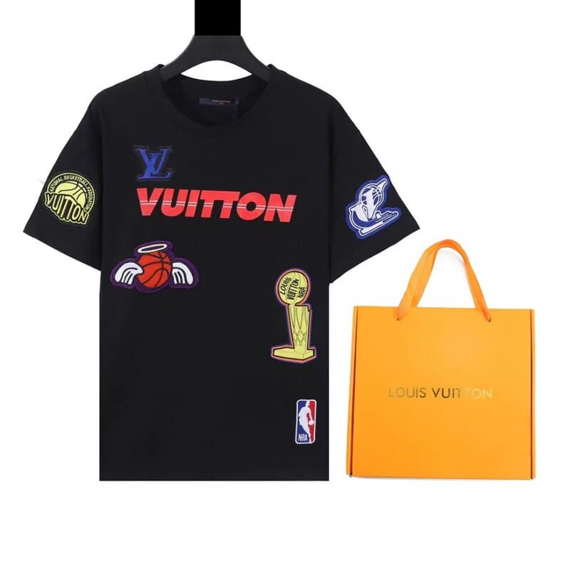 Louis Vuitton x NBA Crossover Round Neck Printing T-Shirt 