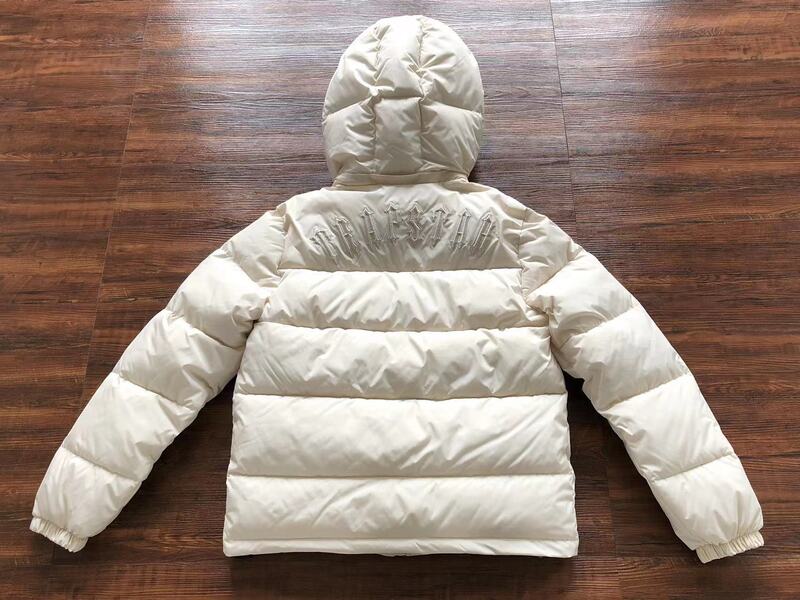 Trapstar Irongate Hooded Cream Puffer Jacket 