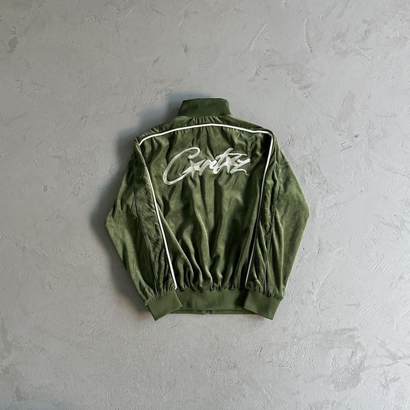 Corteiz VVS Velor Jacket Green Set 