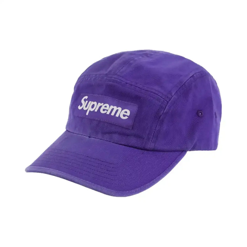 Supreme Washed Chino Twill Camp Purple Cap 