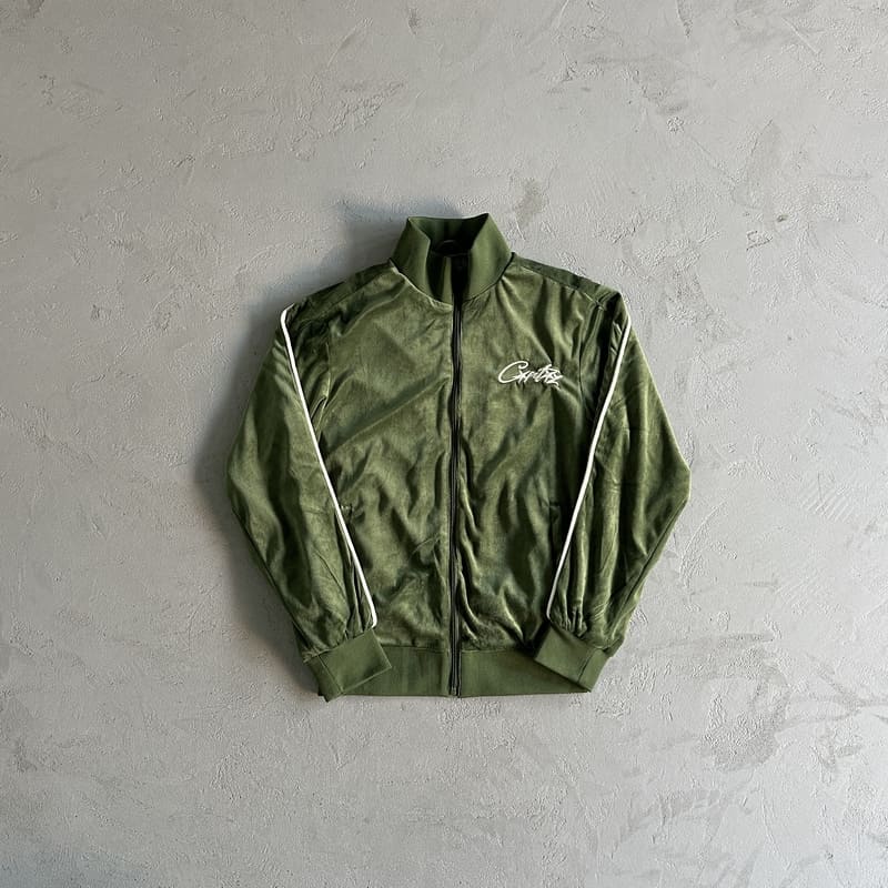 Corteiz VVS Velor Jacket Green Set 