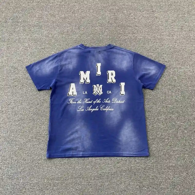 Camiseta Amiri Vintage Collegiate Blue