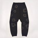Tears Cotton Wreath Black Monochrome Denim Pants 