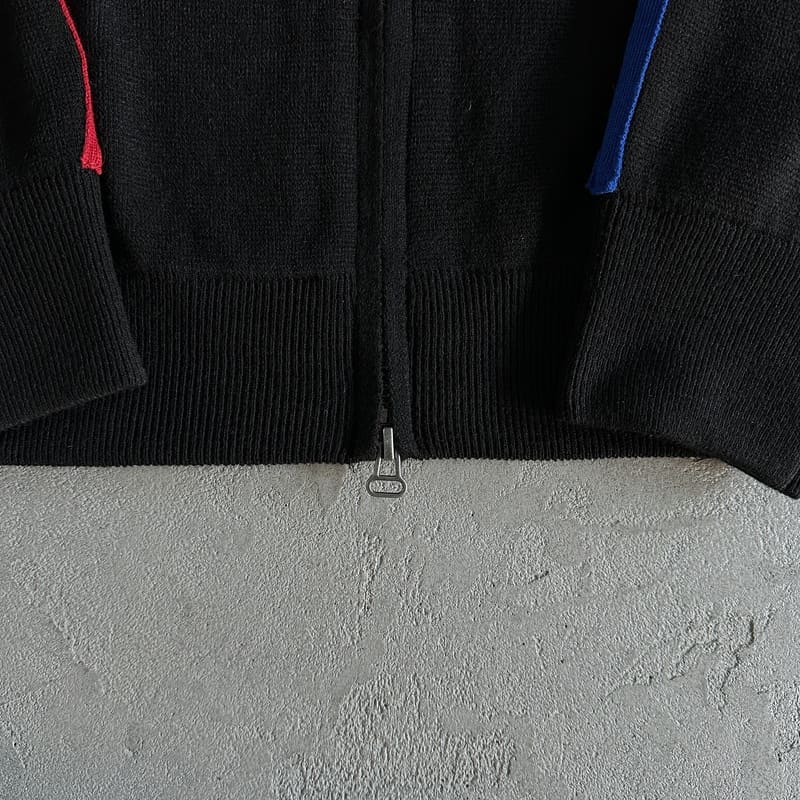 Corteiz Knit Zip Up Fleece Black/Red/Blue 