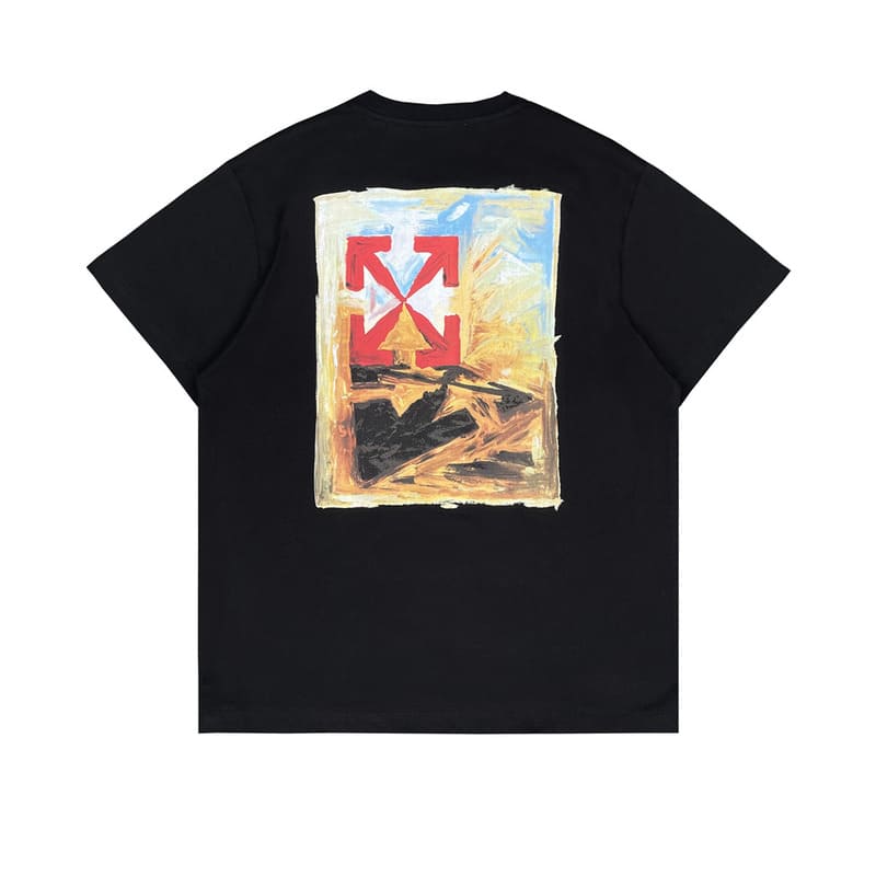 Off-White Arrow On Canvas Print T-Shirt 