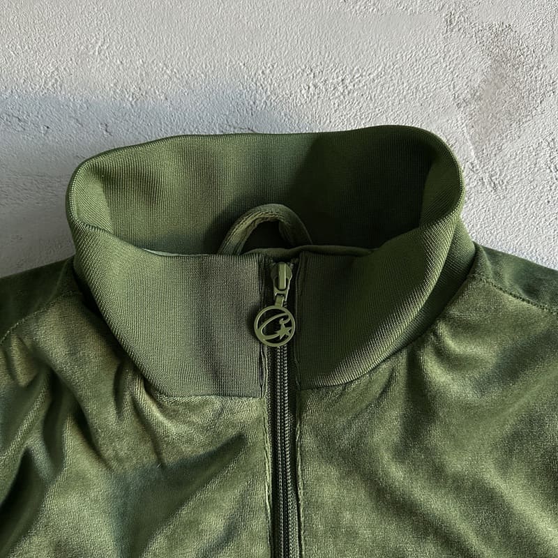 Corteiz VVS Velor Jacket Green Set 