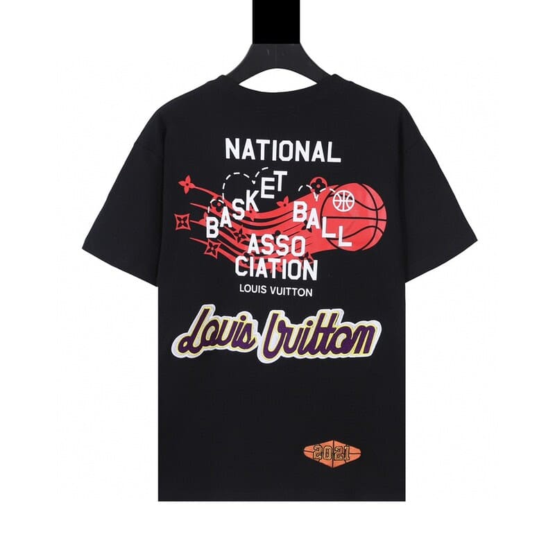 Louis Vuitton x NBA Crossover Round Neck Printing T-Shirt 