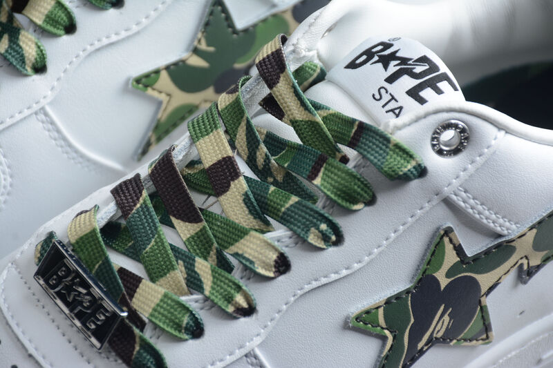 A Bathing Ape Bape Sta Low White ABC Camo Green 