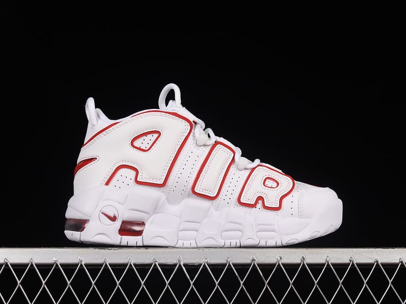 Nike Air More Uptempo White Varsity Red Outline 