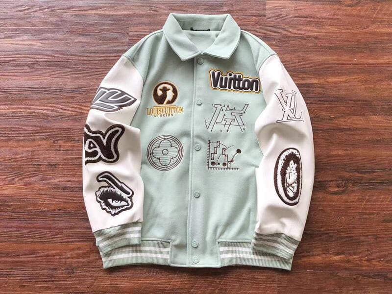 Louis Vuitton Leather and Wool Varsity Jacket 