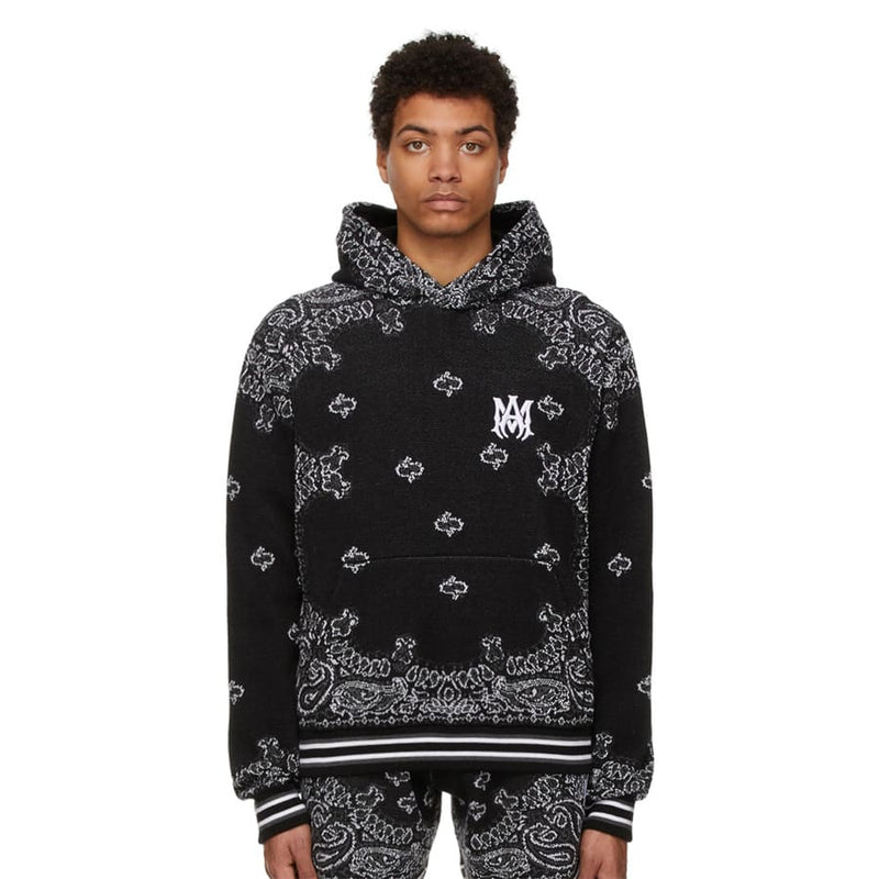 Amiri Bandana B-Ball Hoodie 'BlackGrey' 