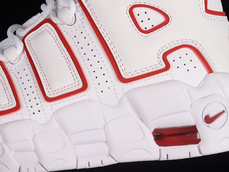 Nike Air More Uptempo White Varsity Red Outline 