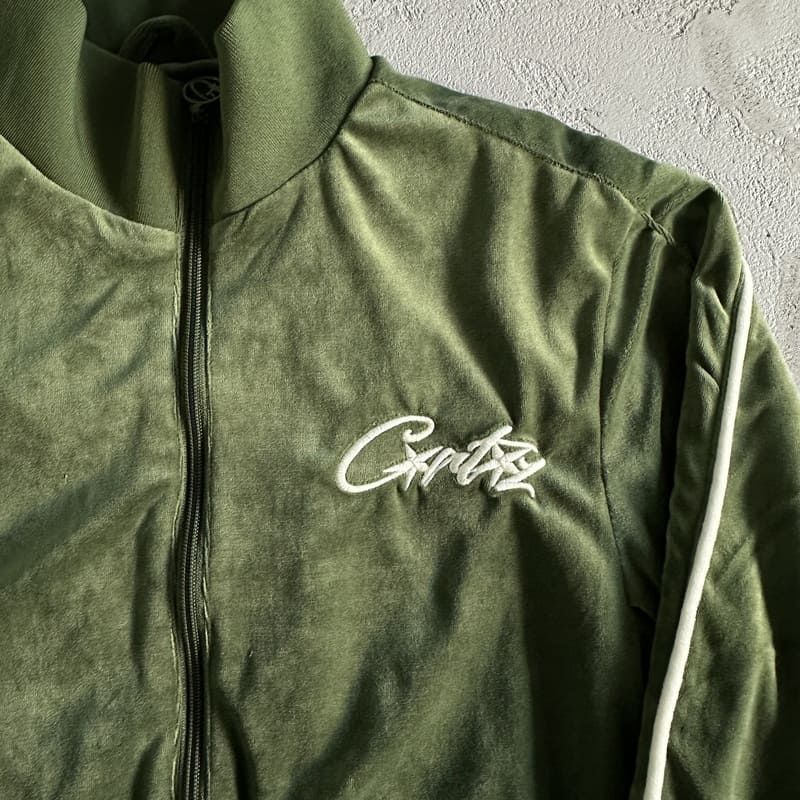 Conjunto Corteiz VVS Velour Jacket Green