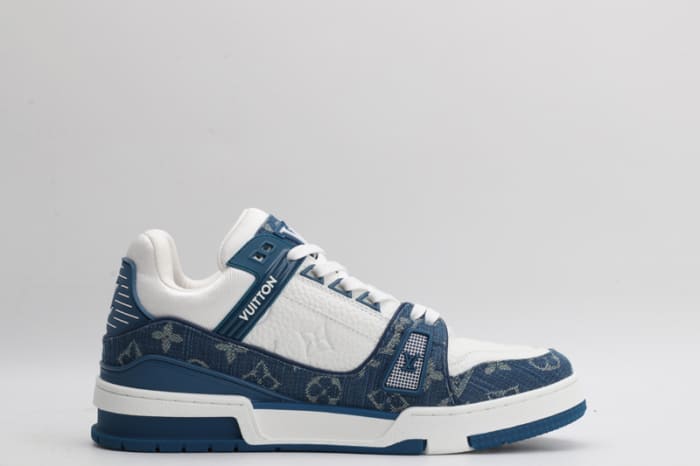 Louis Vuitton LV Trainer Monogram Denim White Blue 