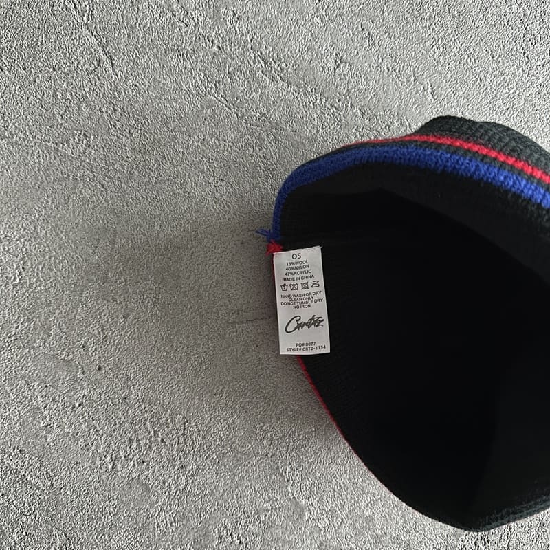 Corteiz Knit Beanie Black/Red/Blue 