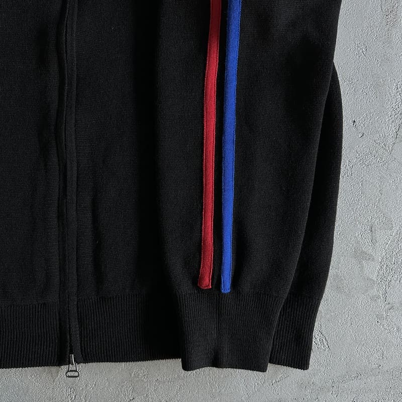 Corteiz Knit Zip Up Fleece Black/Red/Blue 