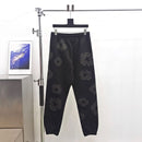 Tears Cotton Wreath Black Monochrome Denim Pants 