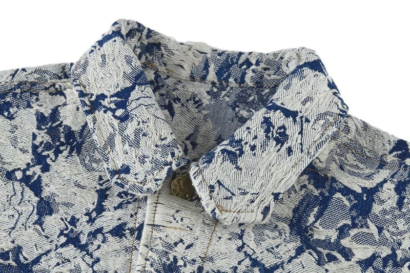 Louis Vuitton Distressed Floral Denim Jacket 