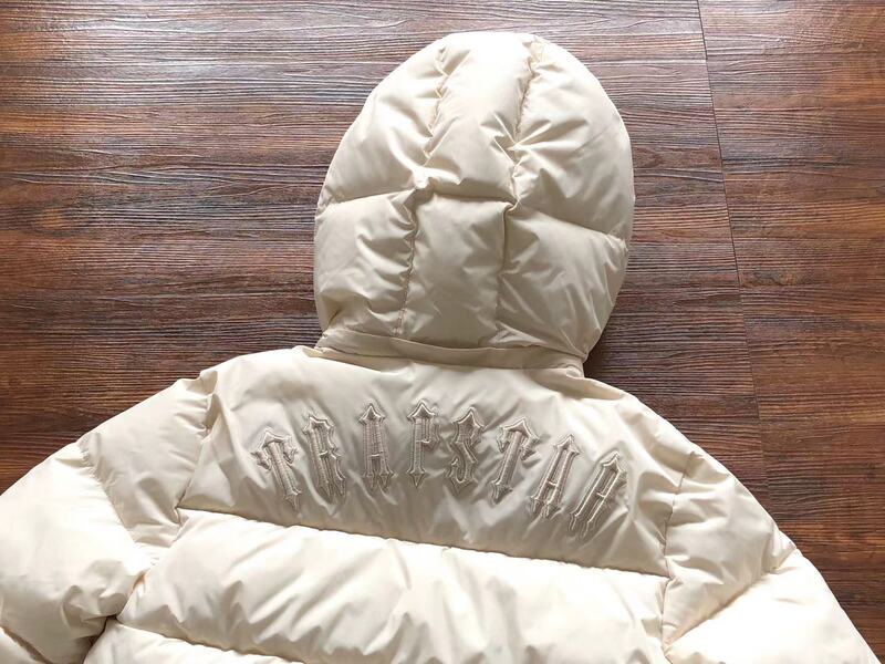 Trapstar Irongate Hooded Cream Puffer Jacket 