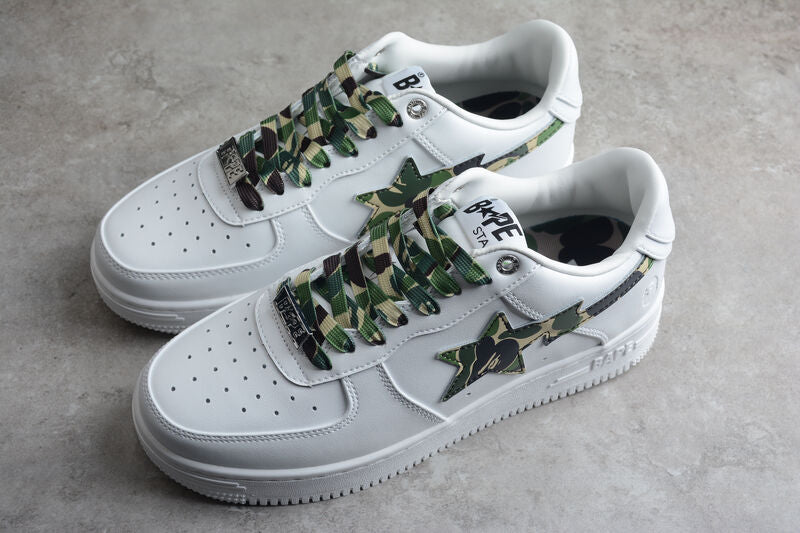 A Bathing Ape Bape Sta Low White ABC Camo Green 