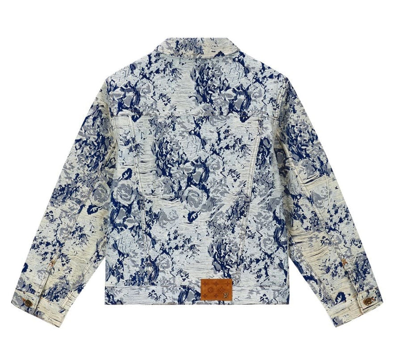 Louis Vuitton Distressed Floral Denim Jacket 