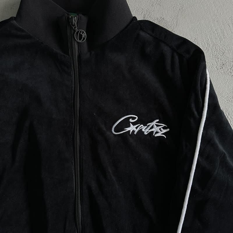 Corteiz Allstarz VVS Velor Black Jacket 