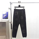 Tears Cotton Wreath Black Monochrome Denim Pants 