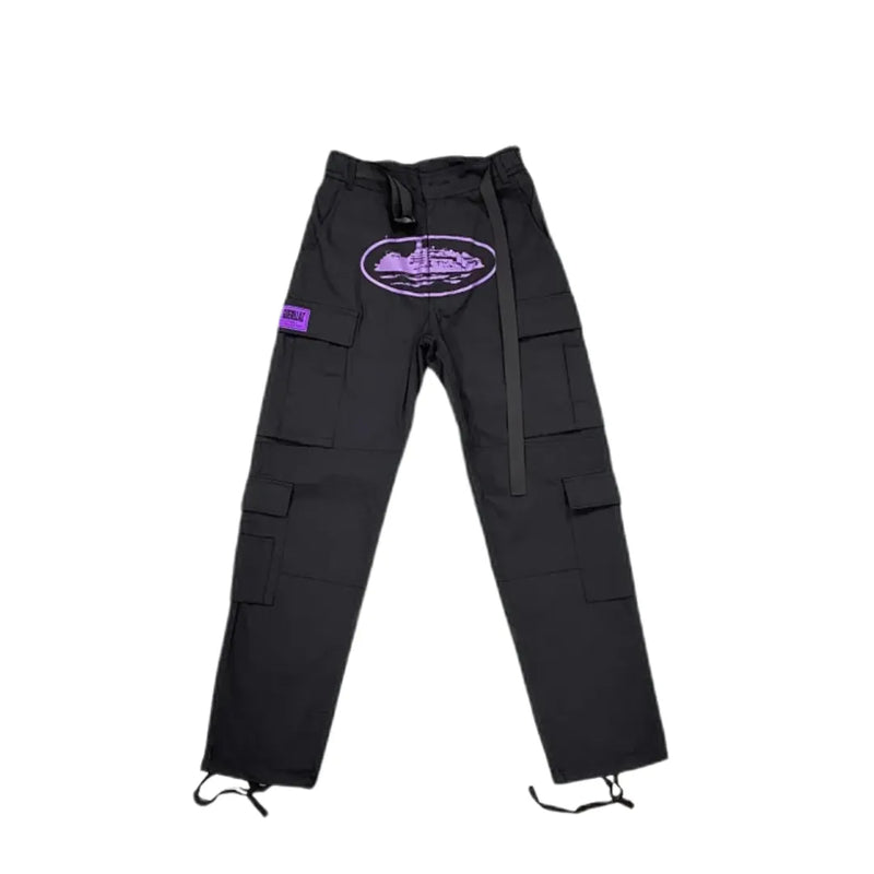 Corteiz Guerillaz Cargo Pants Black/Purple 