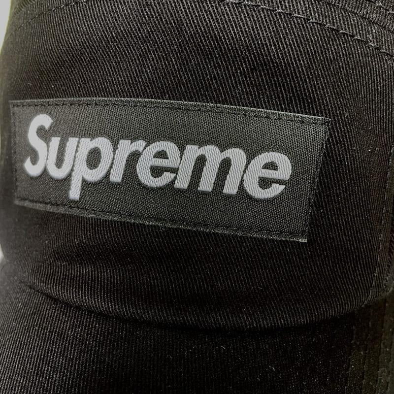 Supreme Washed Chino Twill Camp Black Cap 