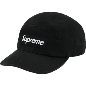 Supreme Washed Chino Twill Camp Black Cap 