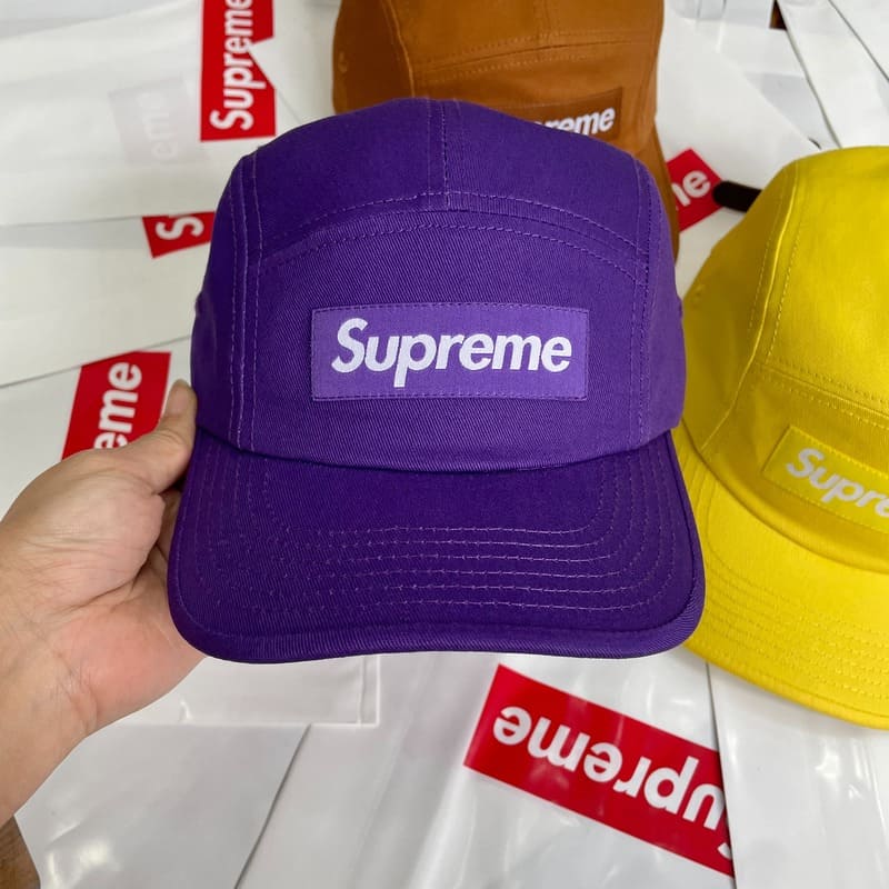 Supreme Washed Chino Twill Camp Purple Cap 