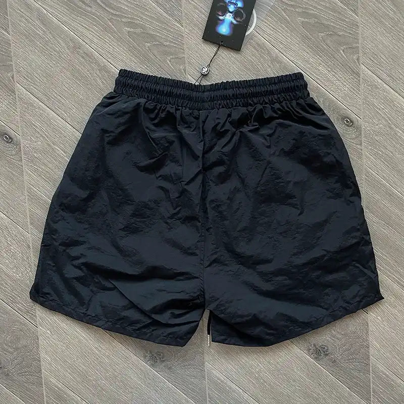 Hellstar Waxed Nylon Athletic Shorts Black