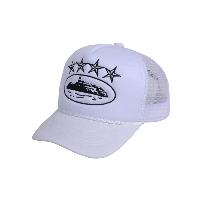 Corteiz 4Starz Alcatraz Trucker White Cap 