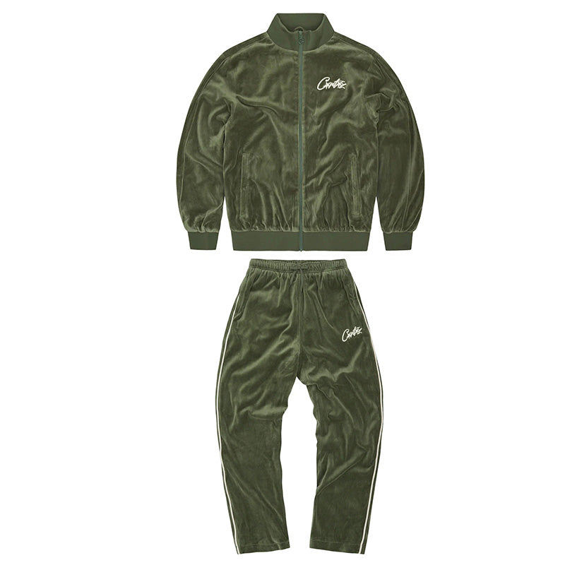 Corteiz VVS Velor Jacket Green Set 