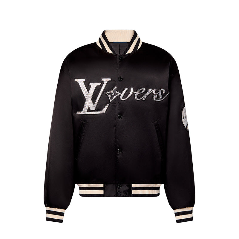 Louis Vuitton 'LV Lovers' Nylon Crystal Baseball Jacket 