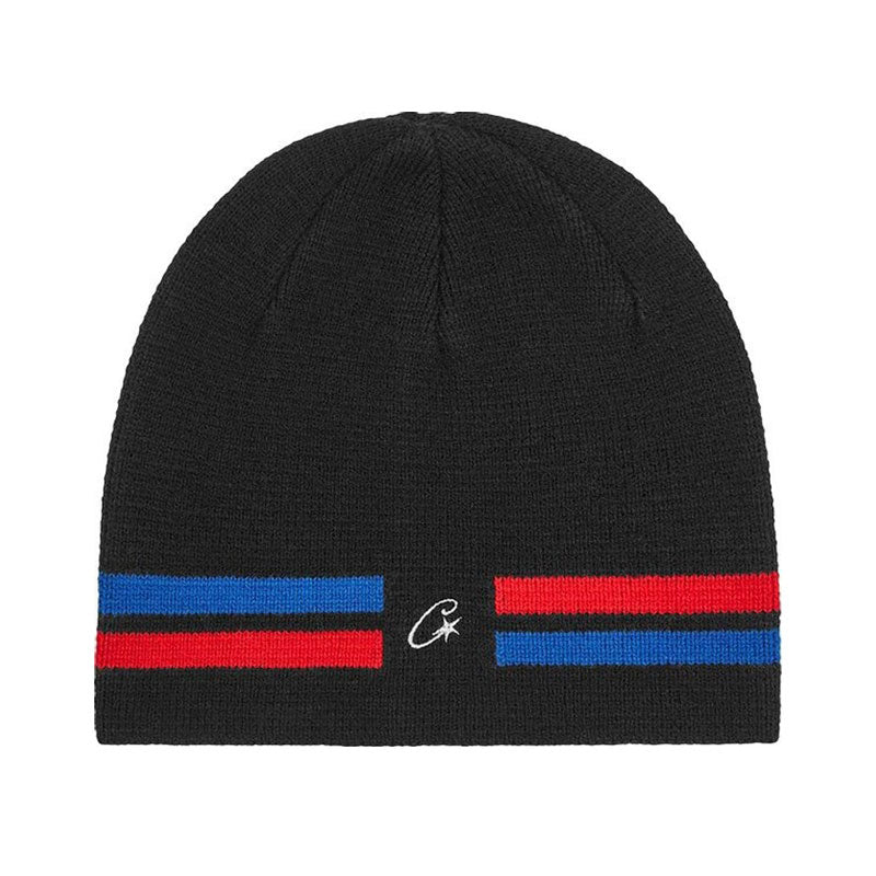 Corteiz Knit Beanie Black/Red/Blue 