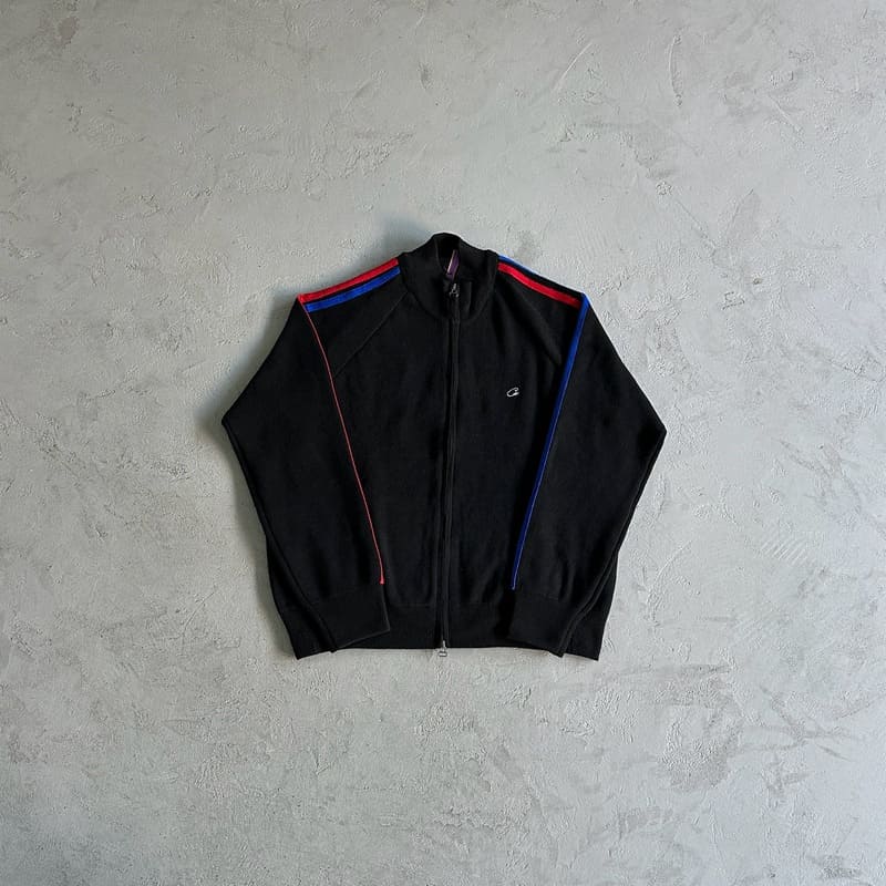 Corteiz Knit Zip Up Fleece Black/Red/Blue 