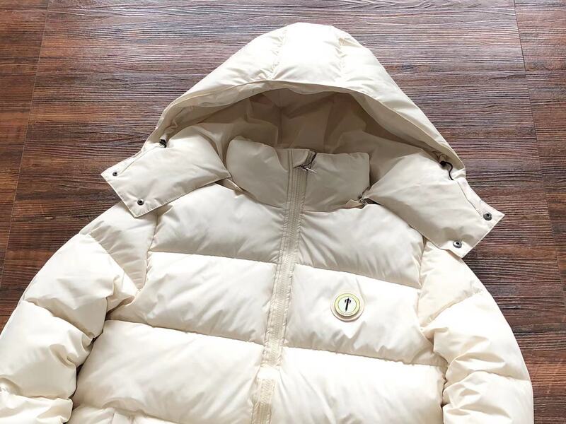 Trapstar Irongate Hooded Cream Puffer Jacket 