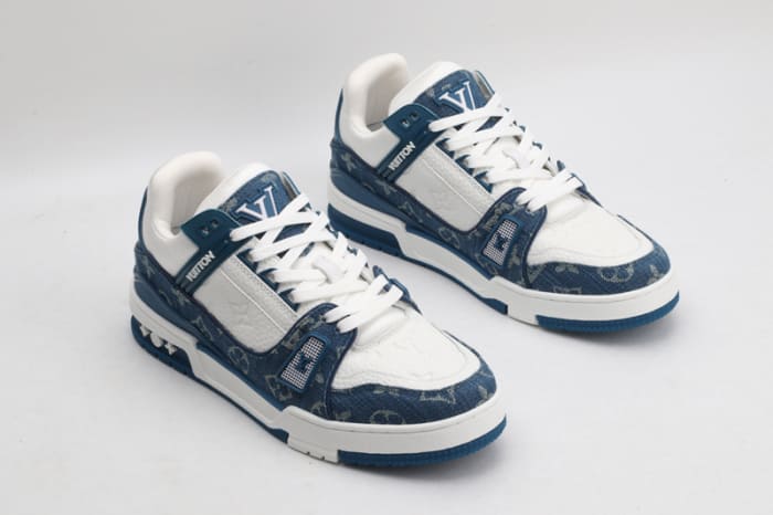 Louis Vuitton LV Trainer Monogram Denim White Blue 