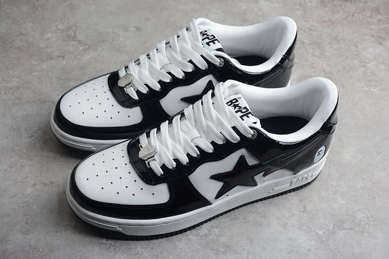 A Bathing Ape Bape Sta Low Black White 