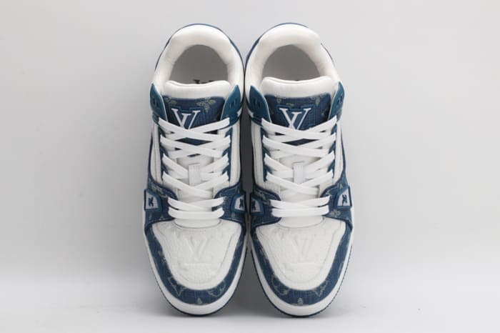 Louis Vuitton LV Trainer Monogram Denim White Blue 