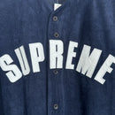 Supreme Ultrasuede Mesh Baseball T-Shirt Blue 