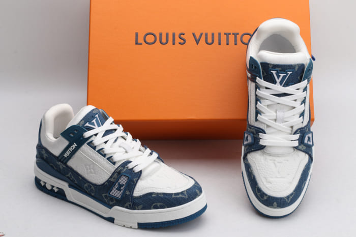 Louis Vuitton LV Trainer Monogram Denim White Blue 