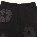 Tears Cotton Wreath Black Monochrome Denim Pants 