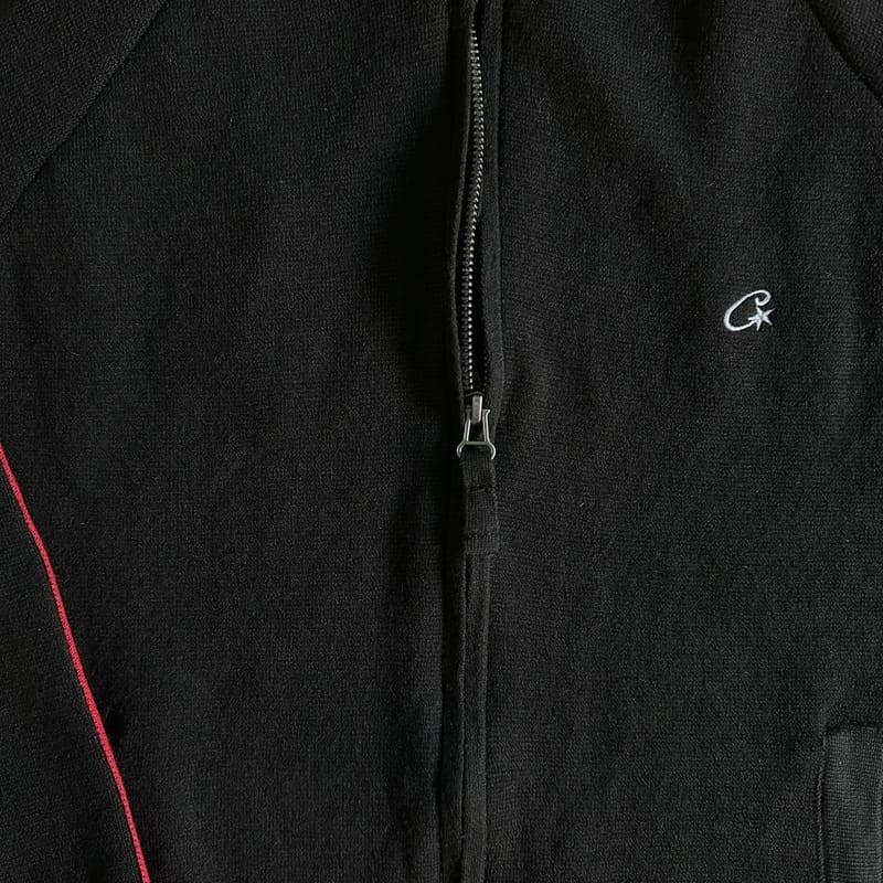 Corteiz Knit Zip Up Fleece Black/Red/Blue