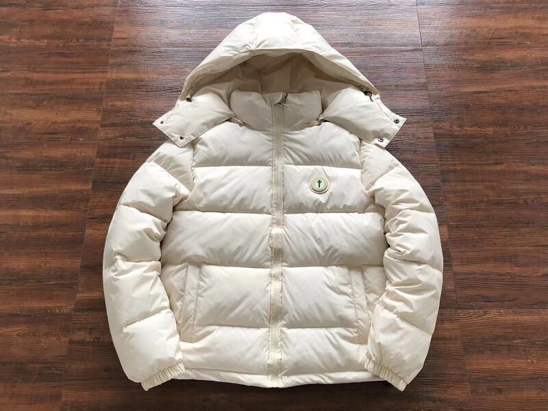 Trapstar Irongate Hooded Cream Puffer Jacket 