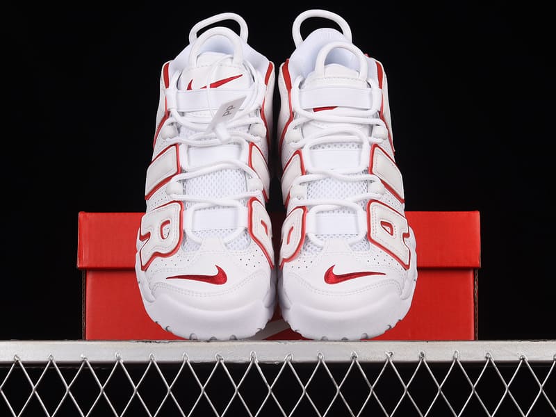 Nike Air More Uptempo White Varsity Red Outline 